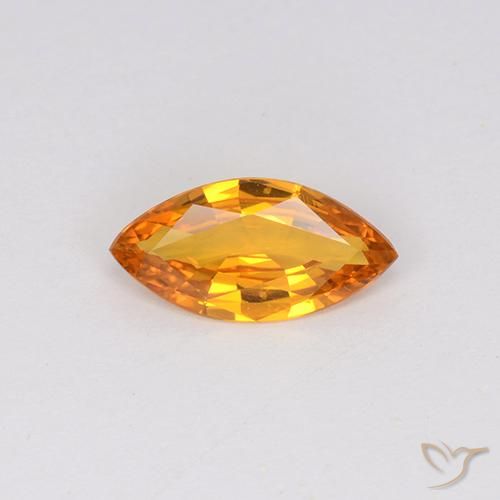 1.00ct 天然 黄金色 蓝宝石, 榄尖形, VVS