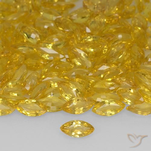 0.20ct 天然 金色 蓝宝石, 榄尖形, VVS-VS