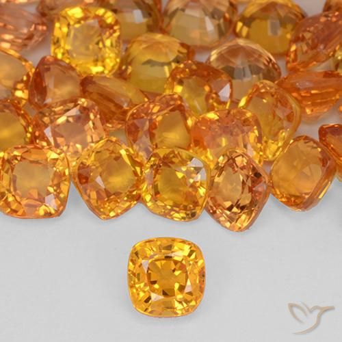 0.44ct 天然 亮橙色 蓝宝石, 软垫, VVS-VS