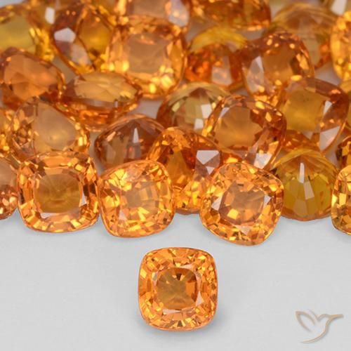 0.52ct 天然 亮橙色 蓝宝石, 软垫, VVS-VS