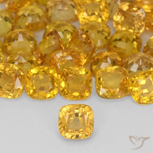 0.49ct 天然 金色 蓝宝石, 软垫, VVS-VS