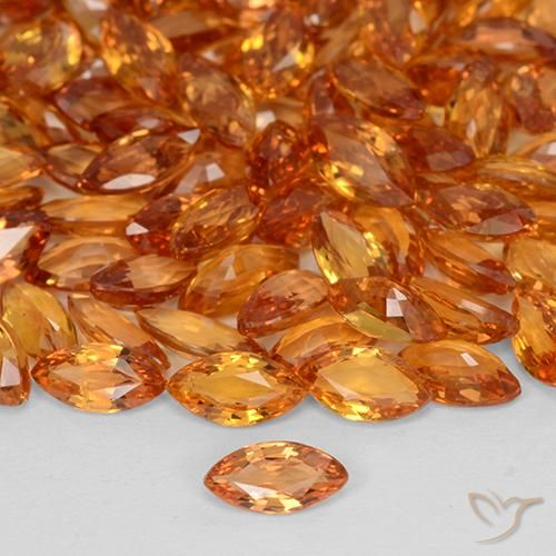0.19ct 天然 亮橙色 蓝宝石, 榄尖形, VVS-VS