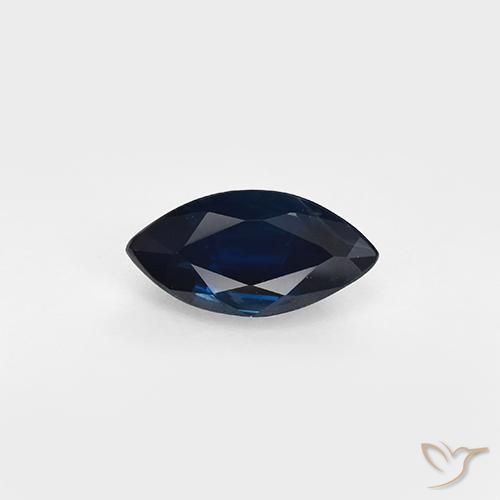 0.96ct 天然 暗蓝色 蓝宝石, 榄尖形, VVS-VS