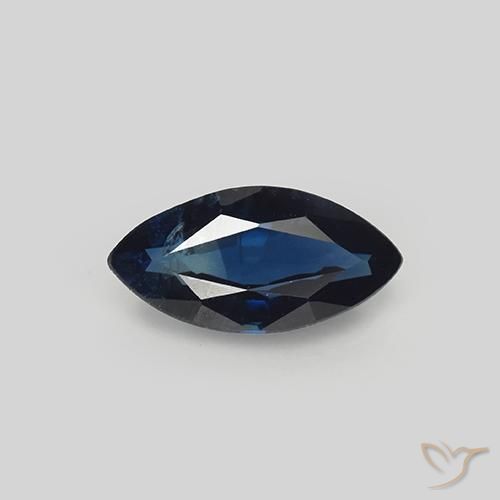 1.02ct 天然 暗蓝色 蓝宝石, 榄尖形, VS