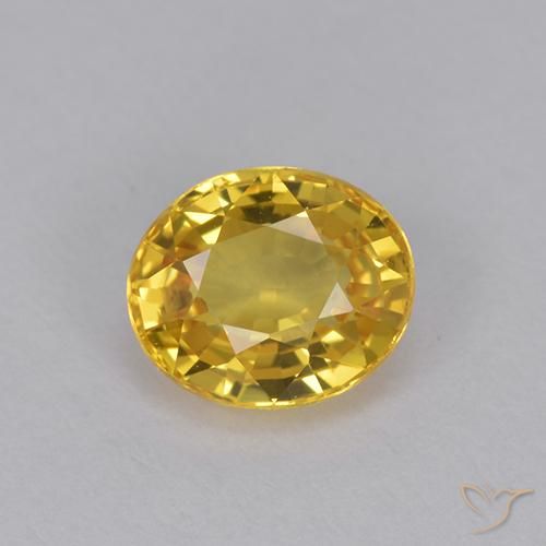 0.99ct 天然 金色 蓝宝石, 椭圆形, VVS