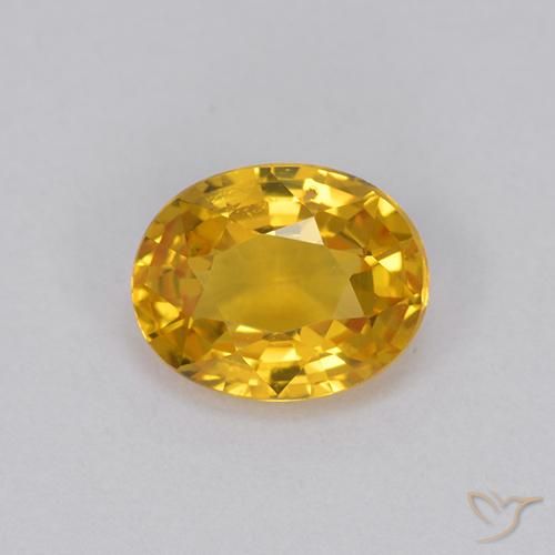 0.98ct 天然 金色 蓝宝石, 椭圆形, VVS