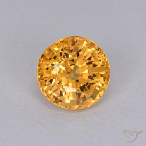 1.05ct 天然 黄金色 蓝宝石, 圆形的, VVS