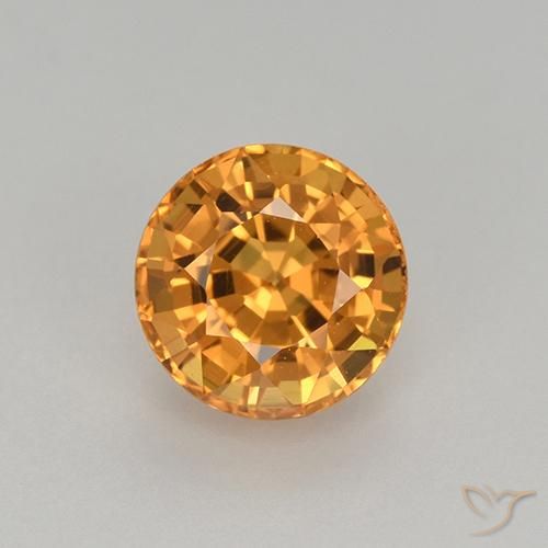1.06ct 天然 深橙色 蓝宝石, 圆形的, VVS