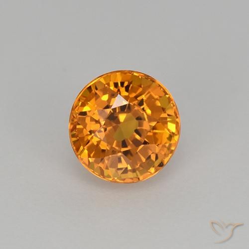 0.98ct 天然 深橙金 蓝宝石, 圆形的, VVS