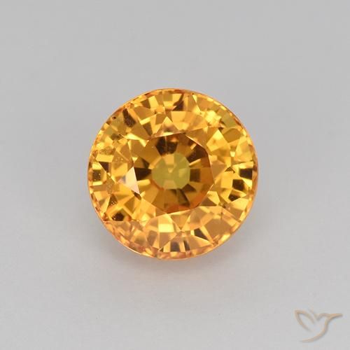 1.16ct 天然 中橙 蓝宝石, 圆形的, VVS