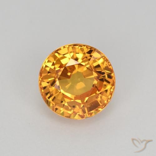 1.03ct 天然 中橙 蓝宝石, 圆形的, VVS