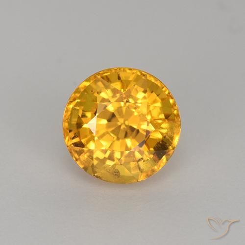1.11ct 天然 深金橙色 蓝宝石, 圆形的, VVS-VS
