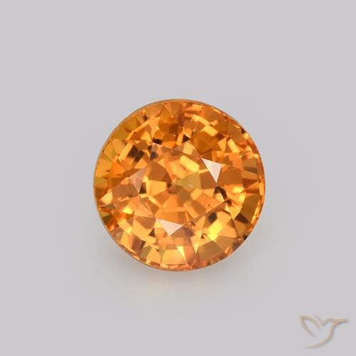 1.13ct 天然 深橙色 蓝宝石, 圆形的, VVS-VS