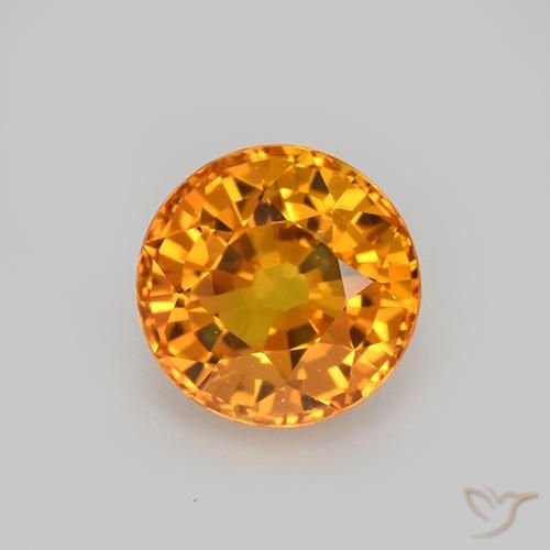 1.08ct 天然 深橙金 蓝宝石, 圆形的, VVS-VS