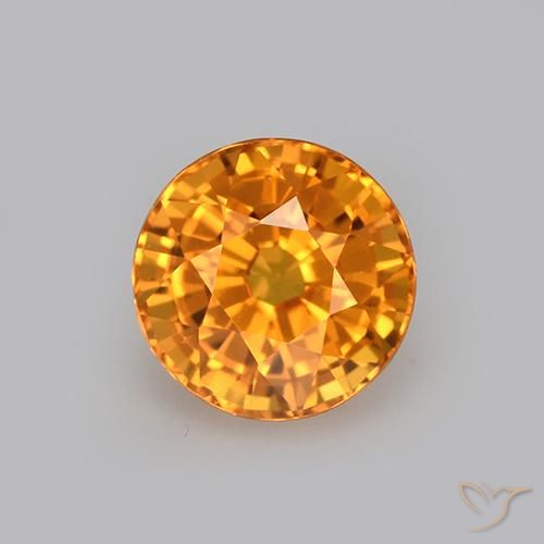 1.24ct 天然 黄金色 蓝宝石, 圆形的, VVS