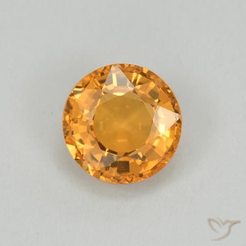 1.01ct 天然 中橙 蓝宝石, 圆形的, VVS