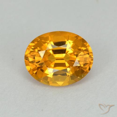 1.15ct 天然 深金色 蓝宝石, 椭圆形, VVS