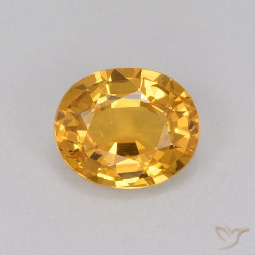 1.11ct 天然 深金色 蓝宝石, 椭圆形, VVS