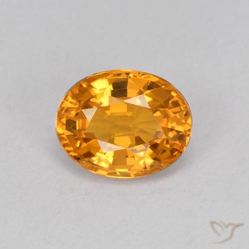 1.03ct 天然 橙金 蓝宝石, 椭圆形, VVS