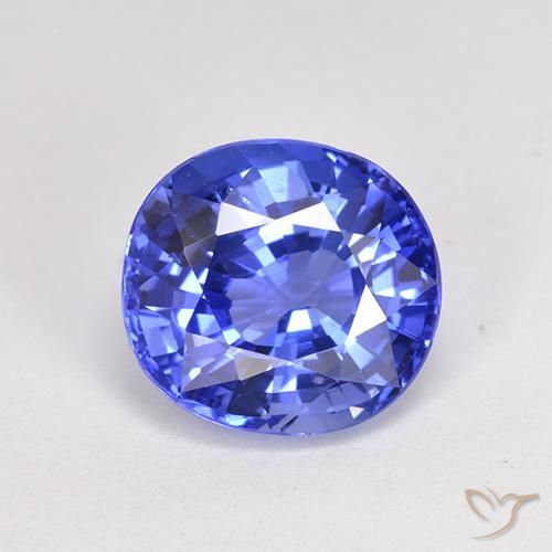3.66ct 天然 浅矢车菊蓝 蓝宝石, 椭圆形, VS