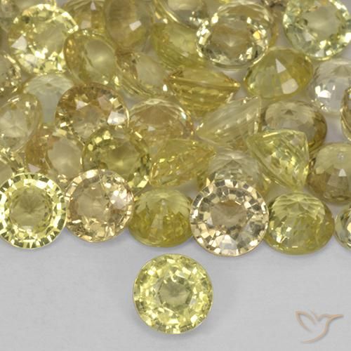 0.40ct 天然 淡黄色 蓝宝石, 圆形的, VS