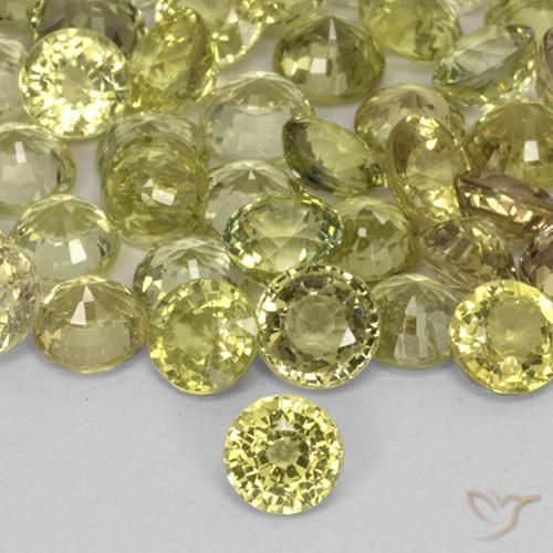 0.47ct 天然 柠檬黄 蓝宝石, 圆形的, VS