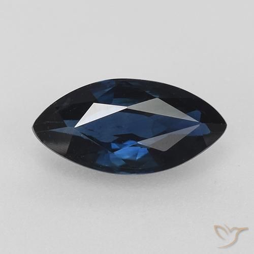 0.75ct 天然 暗蓝色 蓝宝石, 榄尖形, VVS-VS
