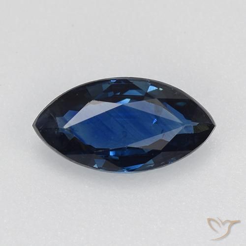 0.74ct 天然 海军蓝 蓝宝石, 榄尖形, VVS-VS