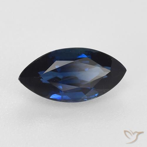 0.80克拉天然蓝宝石，榄尖形，VVS-VS
