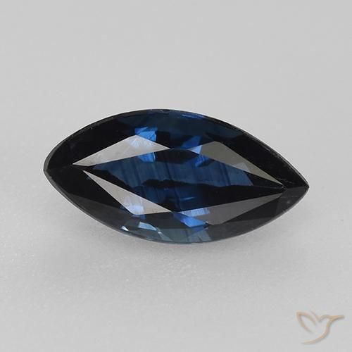 0.82ct 天然 暗蓝色 蓝宝石, 榄尖形, VVS-VS