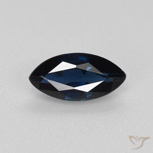 0.73ct 天然 暗蓝色 蓝宝石, 榄尖形, VVS-VS
