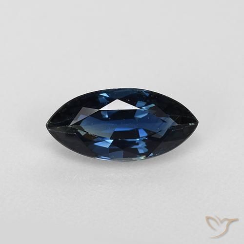 0.75ct 天然 暗蓝色 蓝宝石, 榄尖形, VVS-VS