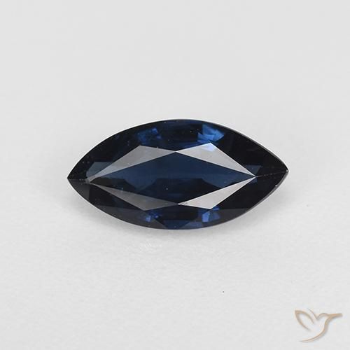 0.73ct 天然 暗蓝色 蓝宝石, 榄尖形, VS