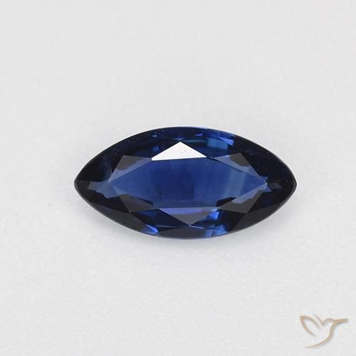 0.60ct 天然 海军蓝 蓝宝石, 榄尖形, VVS-VS