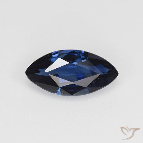 0.69ct 天然 暗蓝色 蓝宝石, 榄尖形, VVS-VS