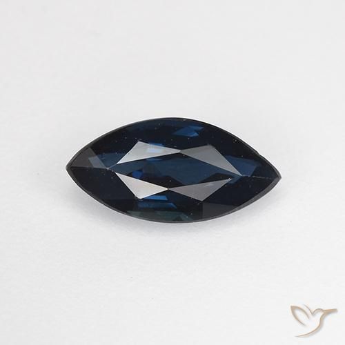 0.64ct 天然 暗蓝色 蓝宝石, 榄尖形, VVS-VS