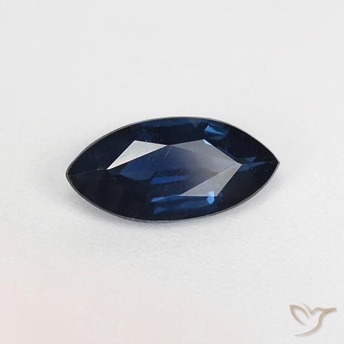 0.58克拉天然蓝宝石，榄尖形，VVS-VS
