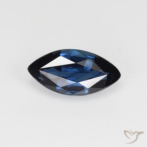 0.69ct 天然 暗蓝色 蓝宝石, 榄尖形, VVS-VS