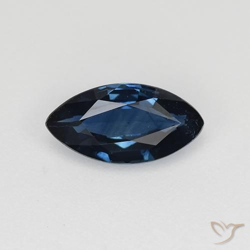 0.63ct 天然 黑蓝色 蓝宝石, 榄尖形, VS