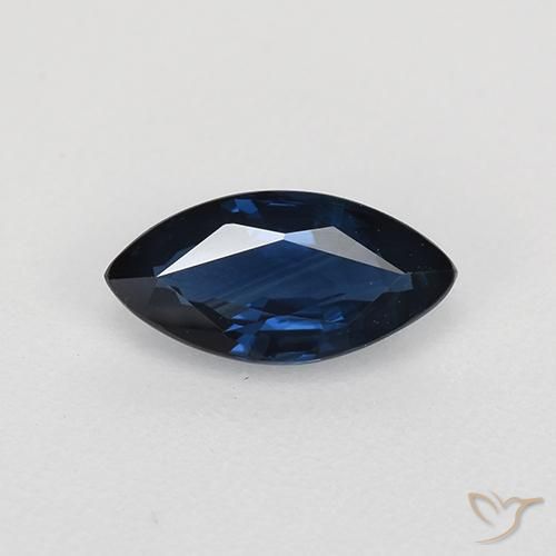 0.70ct 天然 夜蓝 蓝宝石, 榄尖形, VVS