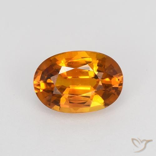 0.77ct 天然 深橙色 蓝宝石, 椭圆形, VVS