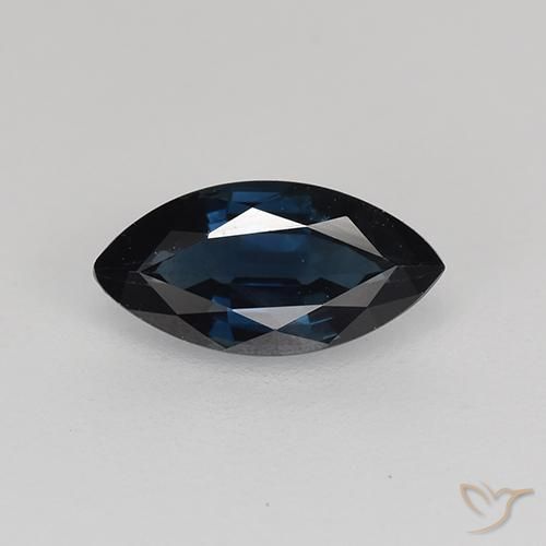 0.69ct 天然 暗蓝色 蓝宝石, 榄尖形, VVS-VS