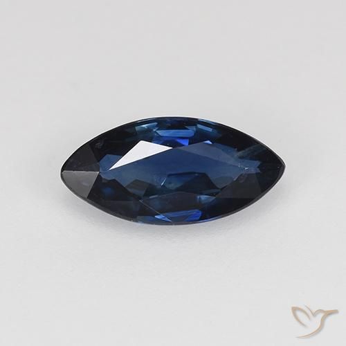 0.61ct 天然 暗蓝色 蓝宝石, 榄尖形, VVS-VS