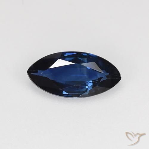 0.61ct 天然 暗蓝色 蓝宝石, 榄尖形, VVS-VS