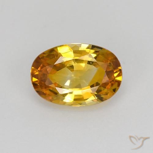 0.92ct 天然 橙金 蓝宝石, 椭圆形, VS