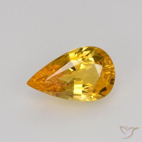 0.75ct 天然 深橙金 蓝宝石, 梨形, VVS