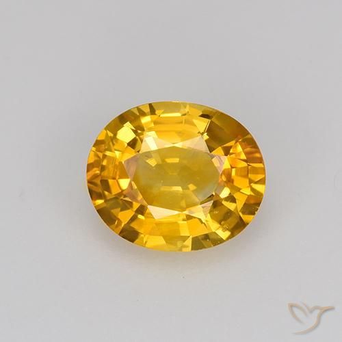 0.84ct 天然 中橙金 蓝宝石, 椭圆形, VS