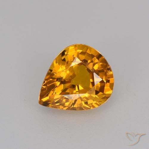 0.79ct 天然 黄金色 蓝宝石, 梨形, VS