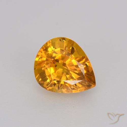 0.82ct 天然 深橙金 蓝宝石, 梨形, VVS-VS