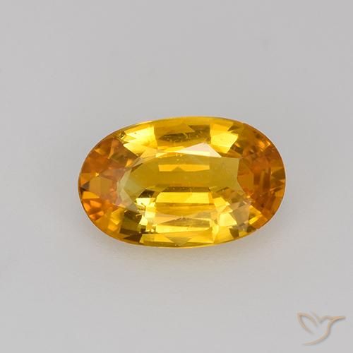 0.83ct 天然 深橙色-金色 蓝宝石, 椭圆形, VVS